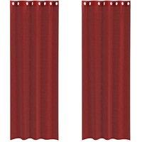 Berkfield Home Voile Curtains with Grommets 2 pcs Wine Red