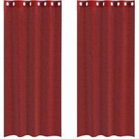 Berkfield Home Voile Curtains with Grommets 2 pcs Wine Red