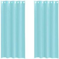 Berkfield Home Voile Curtains with Grommets 2 pcs Turquoise in Aqua