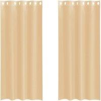 Berkfield Home Voile Curtains with Grommets 2 pcs Sand in Light Sand