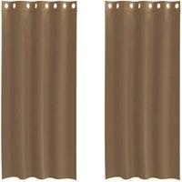 Berkfield Home Voile Curtains with Grommets 2 pcs Light Brown