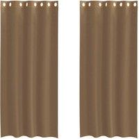 Berkfield Home Voile Curtains with Grommets 2 pcs Light Brown