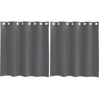 Berkfield Home Voile Curtains with Grommets 2 pcs Dark Grey 140x140 cm