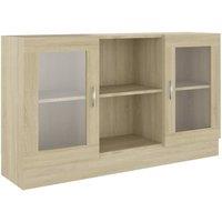 Berkfield Home Vitrine Cabinet Sonoma Oak 120x30.5x70 cm Engineered Wood in Light Beige