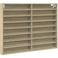 Berkfield Home Vitrine Cabinet Sonoma Oak 100x8.5x75 cm Engineered Wood in Light Tan