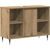 Berkfield Home Vanity Unit Artisan Oak MDF Standard Vanity Unit Rectangular in Brown
