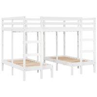 Berkfield Home Triple Bunk Bed Frame White 140x200/70x140 cm Solid Wood Pine
