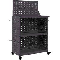 Berkfield Home Tool Trolley Black 65 x 35 x 111 cm Powder-coated steel