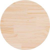 Berkfield Home Table Top Round 70x3 cm Solid Wood Pine in Light Tan | Size: 70x3 cm