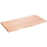 Berkfield Home Table Top Light Brown 80x40x2 cm Treated Solid Wood Oak | Size: 80 x 40 x 2 cm