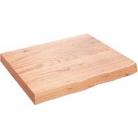 Berkfield Home Table Top Light Brown 60x50x(2-6) cm Treated Solid Wood Oak