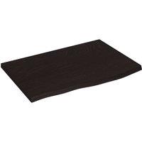 Berkfield Home Table Top Dark Grey 60x40x2 cm Treated Solid Wood Oak | Size: 60 x 40 x 2 cm