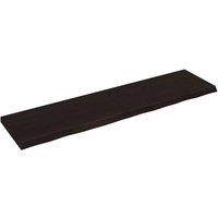 Berkfield Home Table Top Dark Grey 200x50x(2-6) cm Treated Solid Wood Oak