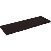 Berkfield Home Table Top Dark Grey 180x60x(2-6) cm Treated Solid Wood Oak