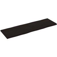 Berkfield Home Table Top Dark Grey 160x50x(2-4) cm Treated Solid Wood Live Edge in Dark Brown