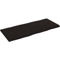 Berkfield Home Table Top Dark Grey 140x60x(2-4) cm Treated Solid Wood Live Edge