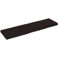 Berkfield Home Table Top Dark Grey 140x40x(2-6) cm Treated Solid Wood Live Edge in Dark Brown