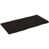 Berkfield Home Table Top Dark Grey 120x60x(2-4) cm Treated Solid Wood Live Edge