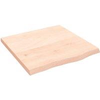 Berkfield Home Table Top 60x60x(2-4) cm Untreated Solid Wood Oak in Light Oak