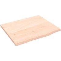 Berkfield Home Table Top 60x50x2 cm Untreated Solid Wood Oak in Light Oak | Size: 60 x 50 x 2 cm