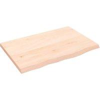 Berkfield Home Table Top 60x40x2 cm Untreated Solid Wood Oak in Light Tan | Size: 60 x 40 x 2 cm