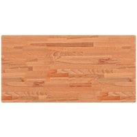 Berkfield Home Table Top 100x50x4 cm Rectangular Solid Wood Beech in Light Brown | Size: 100 x 50 x 4 cm