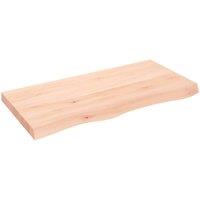 Berkfield Home Table Top 100x50x(2-6) cm Untreated Solid Wood Oak in Light Tan