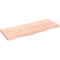 Berkfield Home Table Top 100x40x(2-4) cm Untreated Solid Wood Oak in Natural