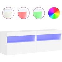 Berkfield Home TV Wall Cabinets with LED Lights 2 pcs White 60x30x40 cm | Size: 60 x 30 x 40 cm