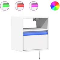 Berkfield Home TV Wall Cabinets with LED Lights 2 pcs White 41x31x45 cm | Size: 41 x 31 x 45 cm