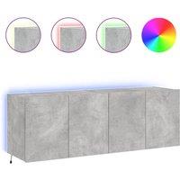 Berkfield Home TV Wall Cabinets with LED Lights 2 pcs Concrete Grey 60x35x41 cm | Size: 60 x 35 x 41 cm