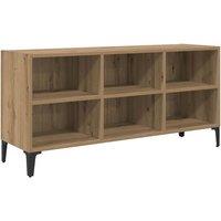 Berkfield Home TV Stand Artisan Oak Engineered wood, Metal Medium TV Stand in Brown