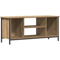 Berkfield Home TV Stand Artisan Oak Engineered Wood, Metal 102 x 35 x 45 cm in Brown