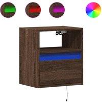 Berkfield Home TV Wall Cabinets with LED Lights 2 pcs Brown Oak 41x31x45 cm | Size: 41 x 31 x 45 cm
