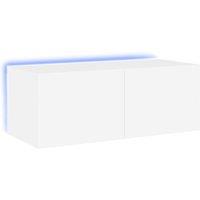 Berkfield Home TV Wall Cabinet with LED Lights White 80x35x31 cm | Size: 80 x 35 x 31 cm