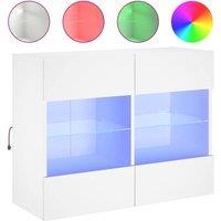 Berkfield Home TV Wall Cabinet with LED Lights White 78.5x30x60.5 cm