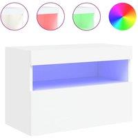 Berkfield Home TV Wall Cabinet with LED Lights White 60x30x40 cm | Size: 60 x 30 x 40 cm