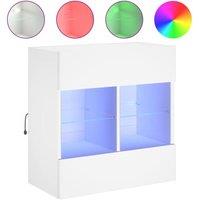 Berkfield Home TV Wall Cabinet with LED Lights White 58.5x30x60.5 cm