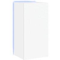 Berkfield Home TV Wall Cabinet with LED Lights White 40.5x35x80 cm