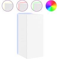 Berkfield Home TV Wall Cabinet with LED Lights White 30.5x35x70 cm
