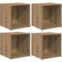 Berkfield Home TV Cabinets 4 pcs Artisan Oak 37x35x37 cm Engineered Wood in Brown | Size: 37 x 35 x 37 cm