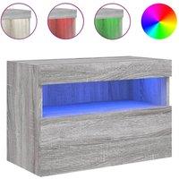 Berkfield Home TV Wall Cabinet with LED Lights Grey Sonoma 60x30x40 cm | Size: 60 x 30 x 40 cm