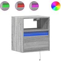 Berkfield Home TV Wall Cabinet with LED Lights Grey Sonoma 41x31x45 cm | Size: 41 x 31 x 45 cm