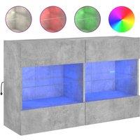 Berkfield Home TV Wall Cabinet with LED Lights Concrete Grey 98.5x30x60.5 cm