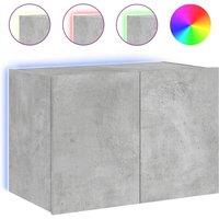 Berkfield Home TV Wall Cabinet with LED Lights Concrete Grey 60x35x41 cm | Size: 60 x 35 x 41 cm