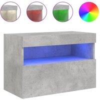 Berkfield Home TV Wall Cabinet with LED Lights Concrete Grey 60x30x40 cm | Size: 60 x 30 x 40 cm