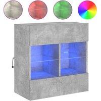 Berkfield Home TV Wall Cabinet with LED Lights Concrete Grey 58.5x30x60.5 cm