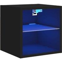 Berkfield Home TV Wall Cabinet with LED Lights Black 30x28.5x30 cm