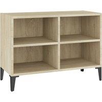 Berkfield Home TV Cabinet with Metal Legs Sonoma Oak 69.5x30x50 cm in Light Tan