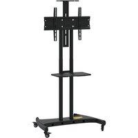 Berkfield Home TV Stand on Wheels 32-70 Inch Screen Max VESA 600x400 mm 60kg in Black